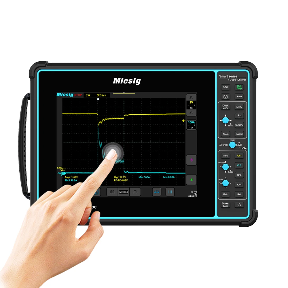 

Автомобильный осциллограф Micsig Tablet, 4 канала, полоса пропускания 100 МГц, профессиональная диагностика и обслуживание автомобильного осциллографа SATO1004