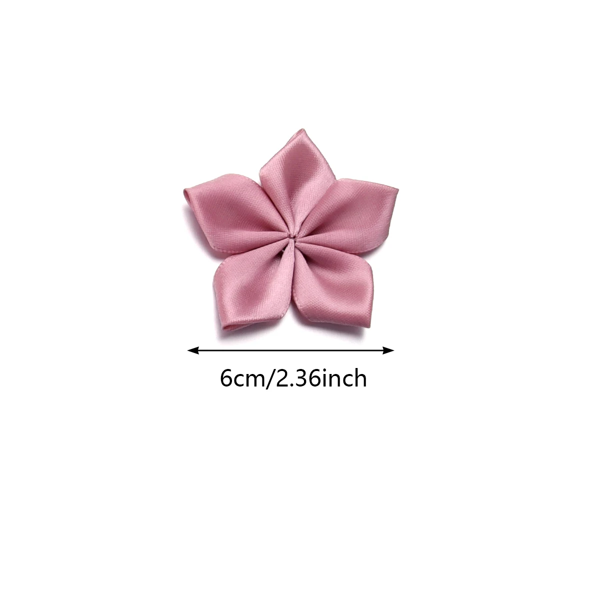 20Pcs/Lot Satin Ribbon Flowers Pentagon Artificial Fabric Flowers Handmade For DIY Crafts Sewing Supplies Clothing Decoration