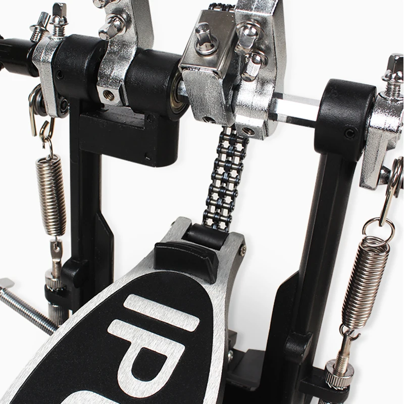 Aluminum Alloy Double Drum Pedal Tread Hammer with Storage Bag Luxury Jazz Drum Kit Kick Pedal Double Chain Drummer Accessories