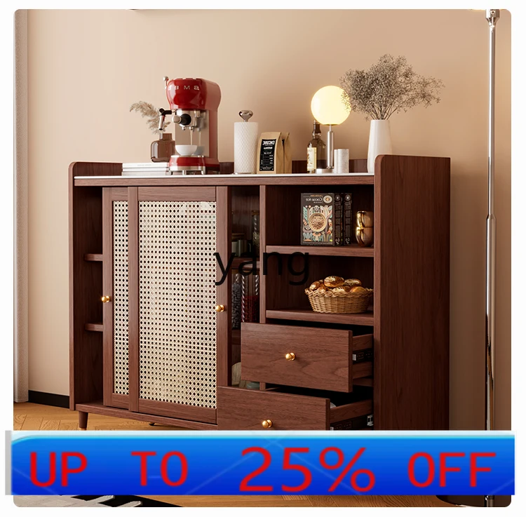LHH medieval dining side cabinet solid wood home dining room rock slab storage low storage cabinet