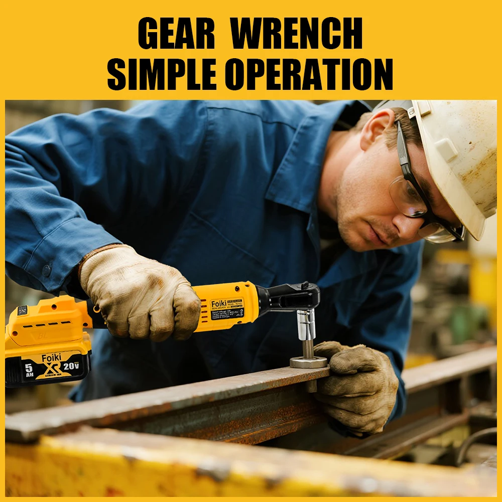 Foiki DCF522 350N·m Brushless Impact Wrench - LED Light, One-Hand Op, Dewalt Battery Compatible. For Auto/Construction/Industry