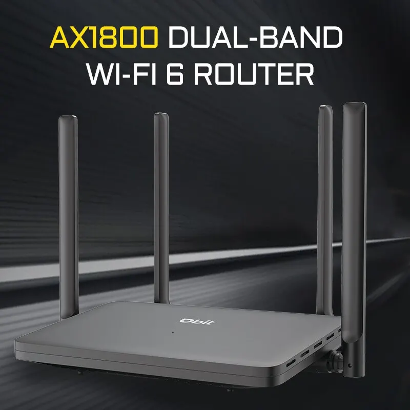 DBIT Wifi Router,AX1800 Wifi 6 Router 2.4GHz&5.8GHz Dual Band Gigabit High Speed Gateway Super Strong Signal Extended Coverage