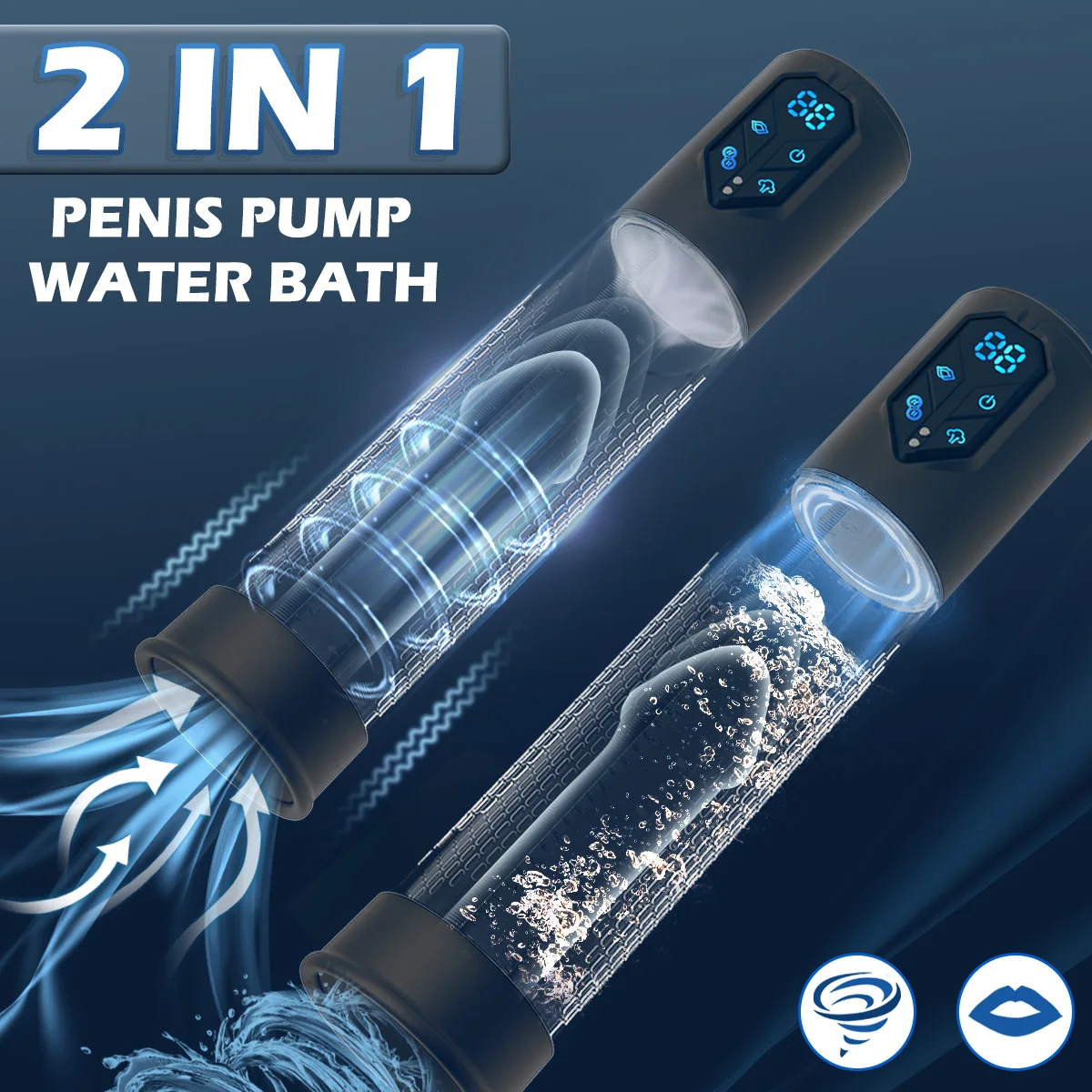 Electric Penis Pump Sex Toys for Men Penis Extension Automatic IPX7 Penis Water Pump Penis Enlargement Dick Erection Penis Train