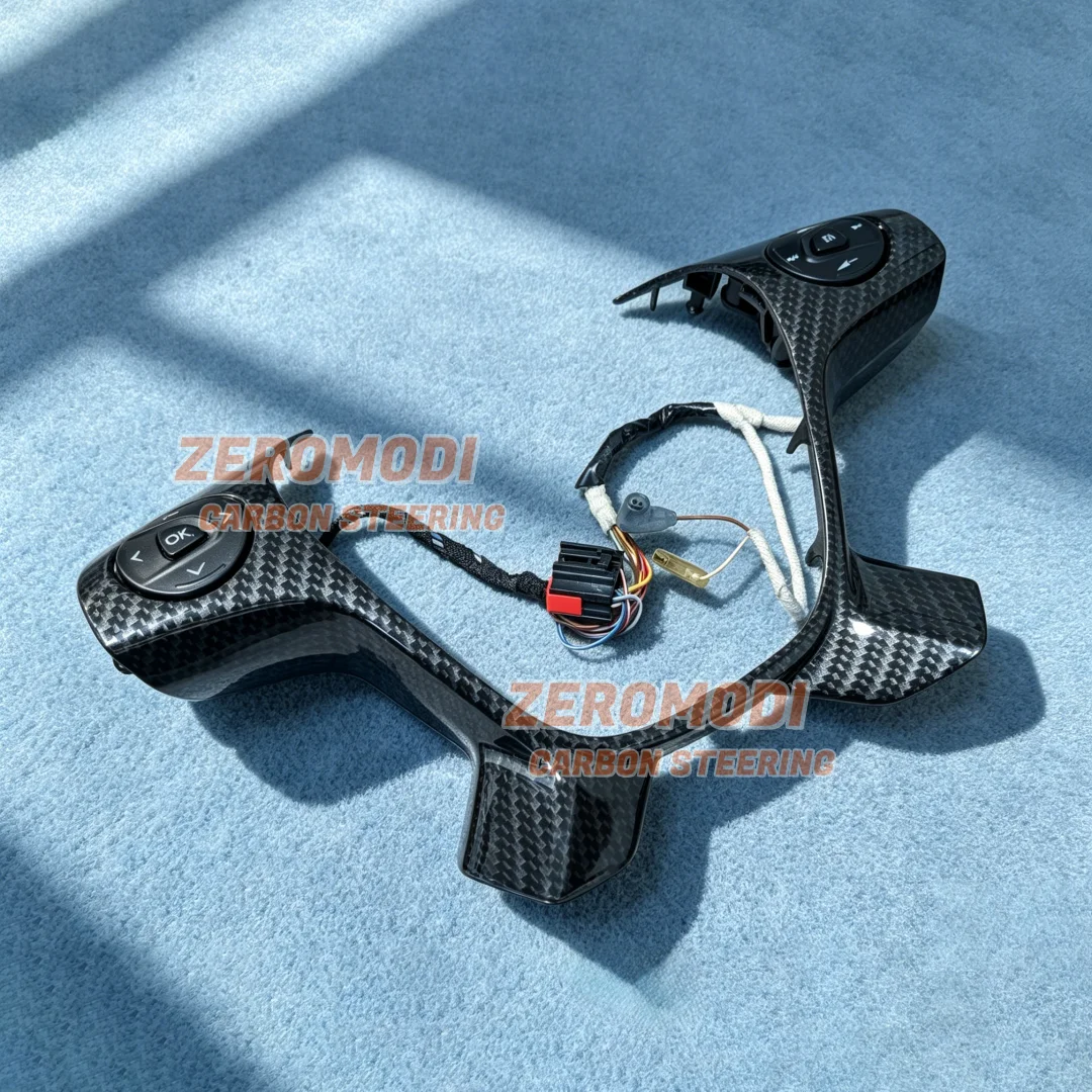 Car Steering Wheel Carbon Fiber Multifunction Control Switch Button Panel Assembly Compatible With Ford Transit Mk8 Interior