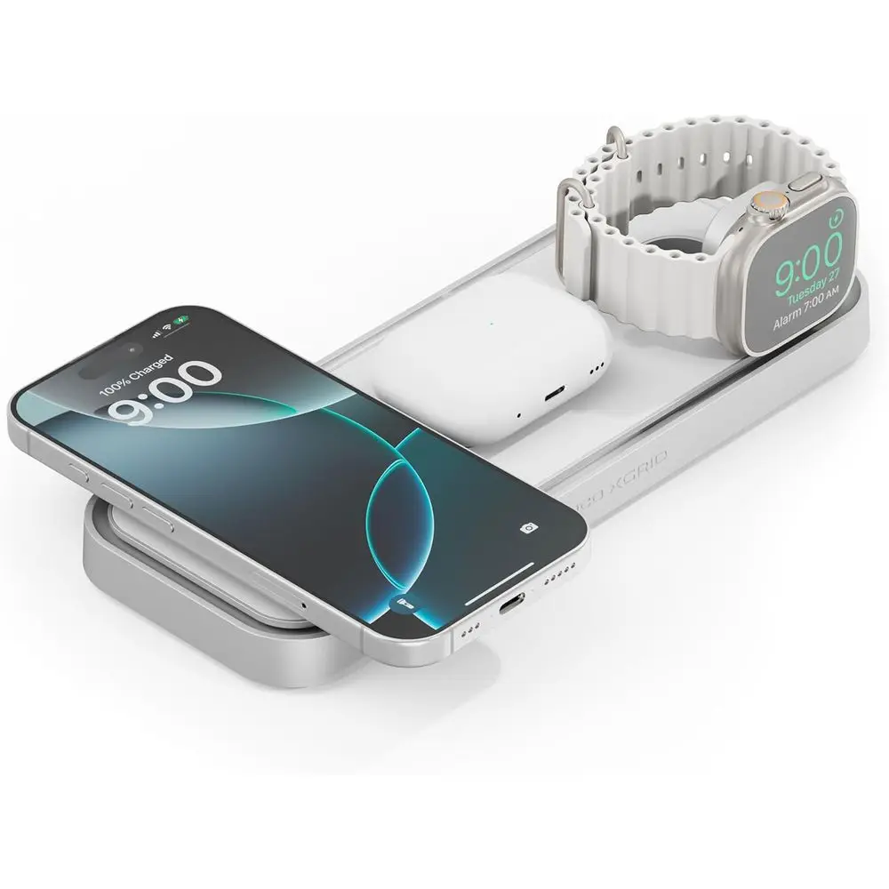 

Беспроводная зарядная станция 3-в-1 для iPhone, Apple Watch и AirPods — сертифицирована Qi2, в комплекте адаптер USB-C на 45 Вт