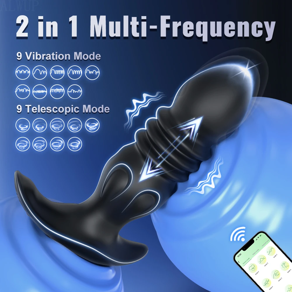 Thrusting الشرج هزاز للرجال جهاز تدليك للبروستاتا APP التحكم الذكور البروستاتا محفز هزاز تلسكوبي المكونات الشرج للكبار