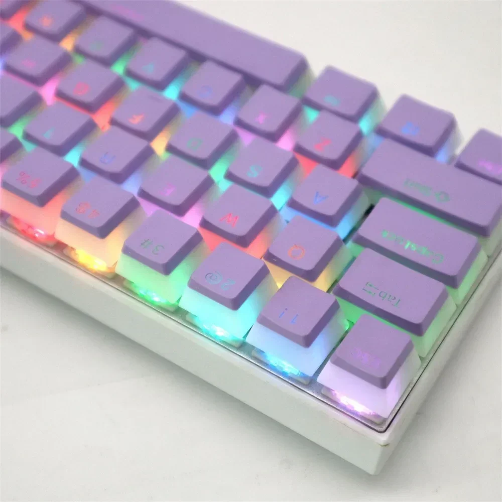 

104 Keys Backlight Keycaps Set Cute Clear Two-Color ABS Keycap Key Cap PBT Keycaps For 104 Key Mechanical Keyboard Kit