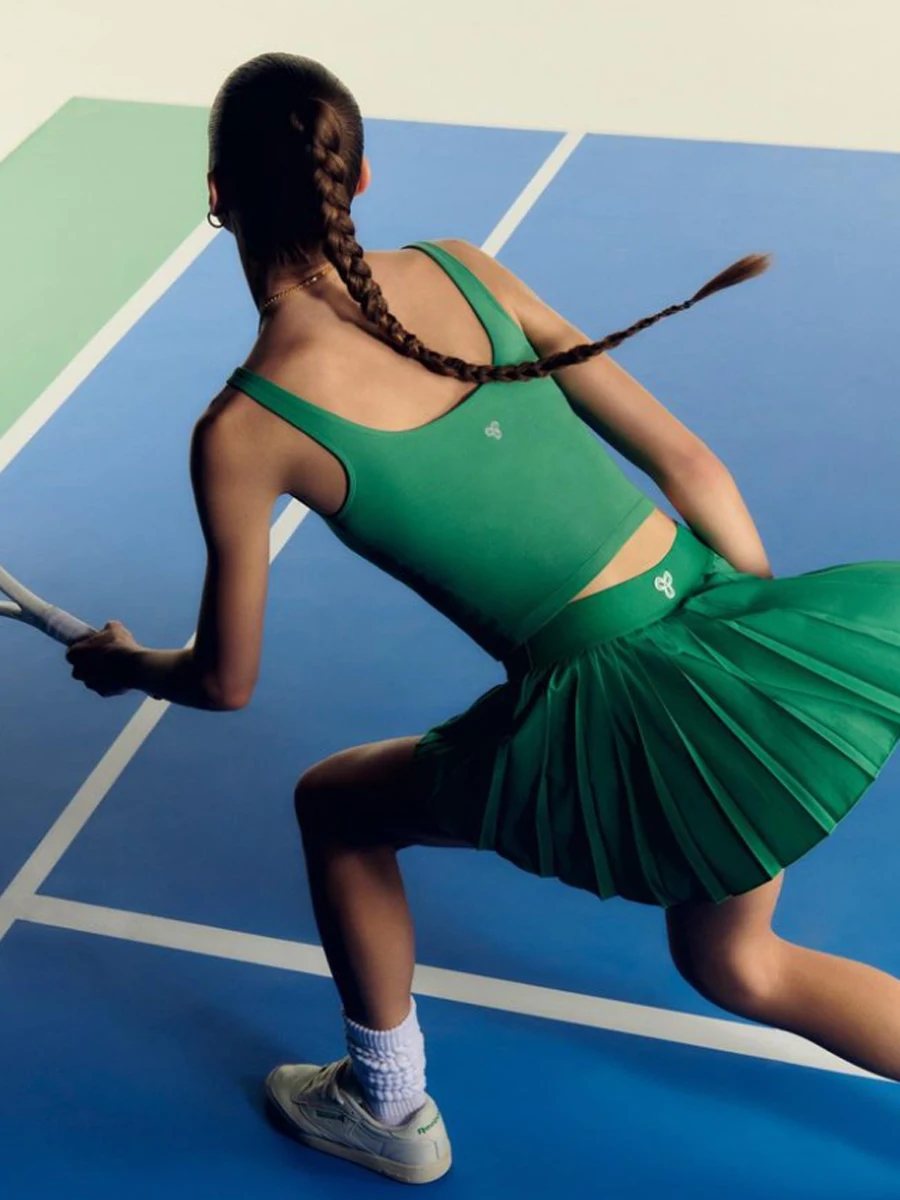 

Tna Tennis High Waist Skirt with Ball Bag Fitn Spor Women's Pleated Umbrella Skirt Anti-static Casual Sle