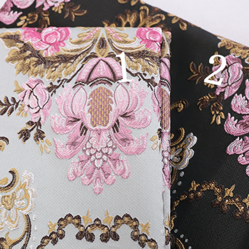 100*145cm Silk Satin Brocade Fabric Luxury Jacquard Retro Chinese Style Floral Embroidery Fabric Diy Cheongsam Kimono Apparel