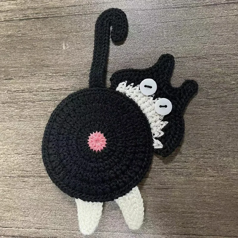 Funny Coaster High Temperature Resistant Easy To Clean Reused Various Styles Wear-resistant Heat Insulation Cloth Cat Butt
