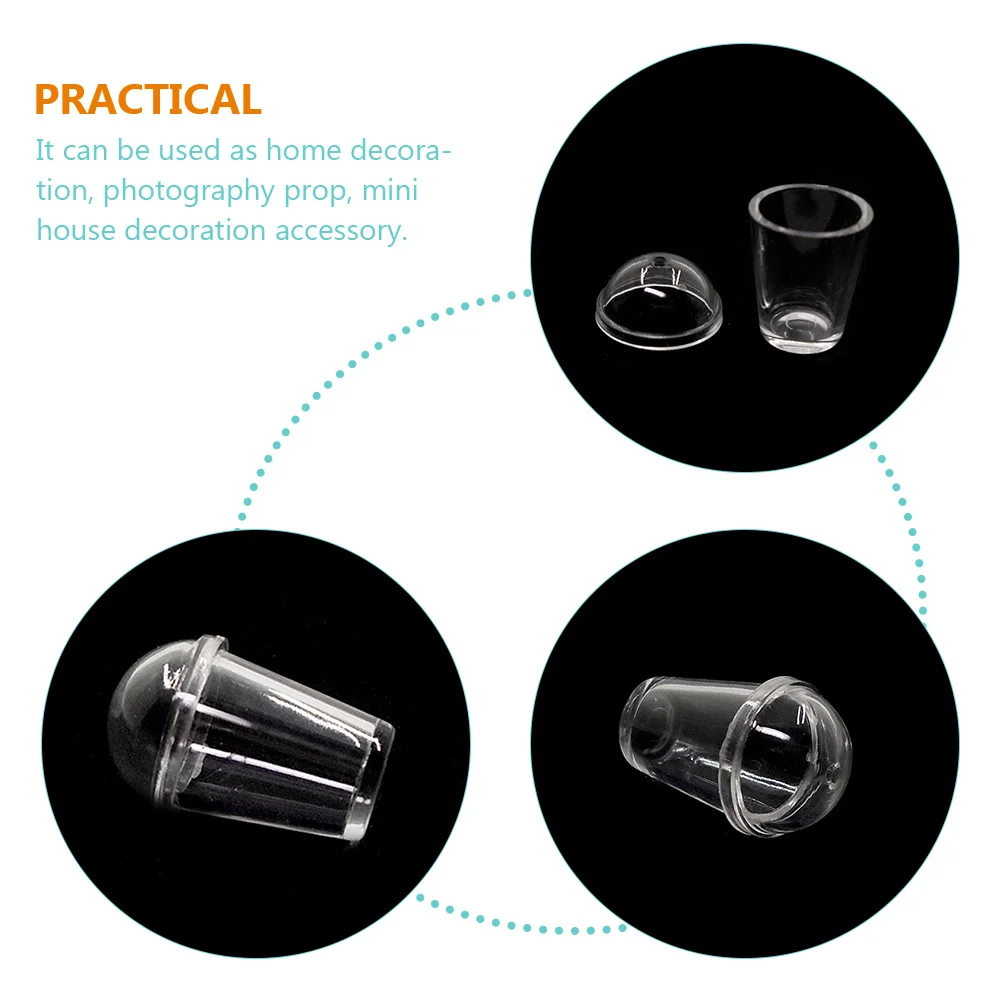 5 ชิ้นถ้วยแก้วเครื่องดื่ม Props Mini House อุปกรณ์ดื่มเล็กๆถ้วยกาแฟพลาสติกตกแต่งจําลองจําลอง