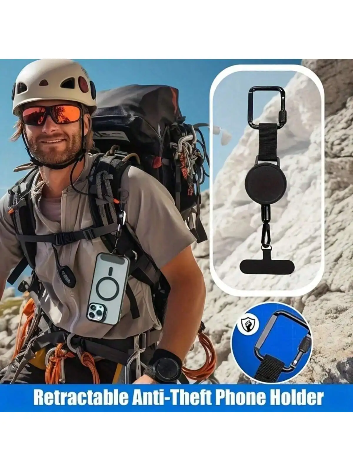

New in 2025 Adjustable Anti-Theft Phone Lanyard with Pull-Out Device, Durable Polyester Fiber, Secure Buckle for Outdoor