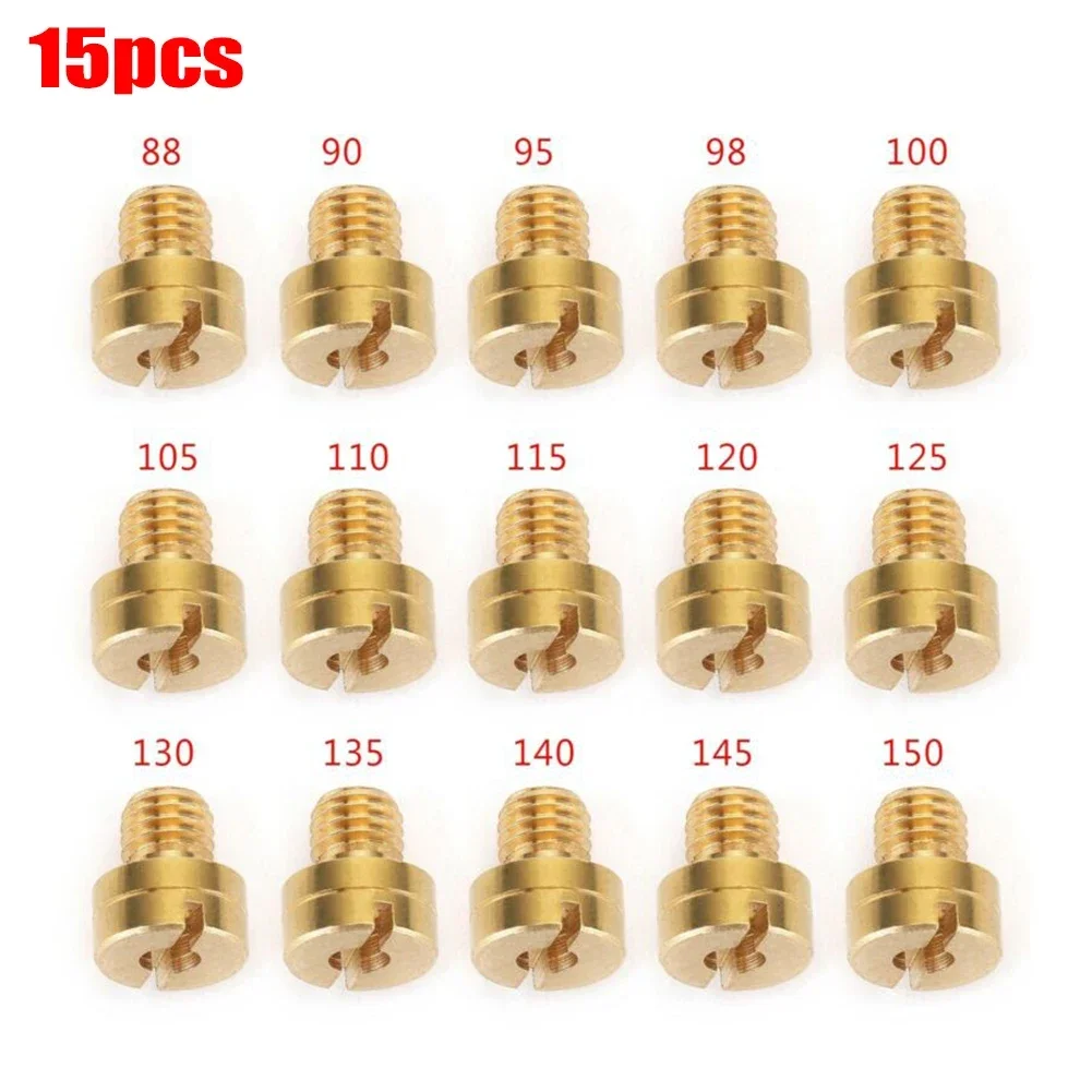 15PCS Main Jets Carb Main Jets For Mikuni 604 VM22 VM24 VM26 VM30 26mm 28mm Dirt Bike Motorcycle Carburetor Parts Fuel Supply