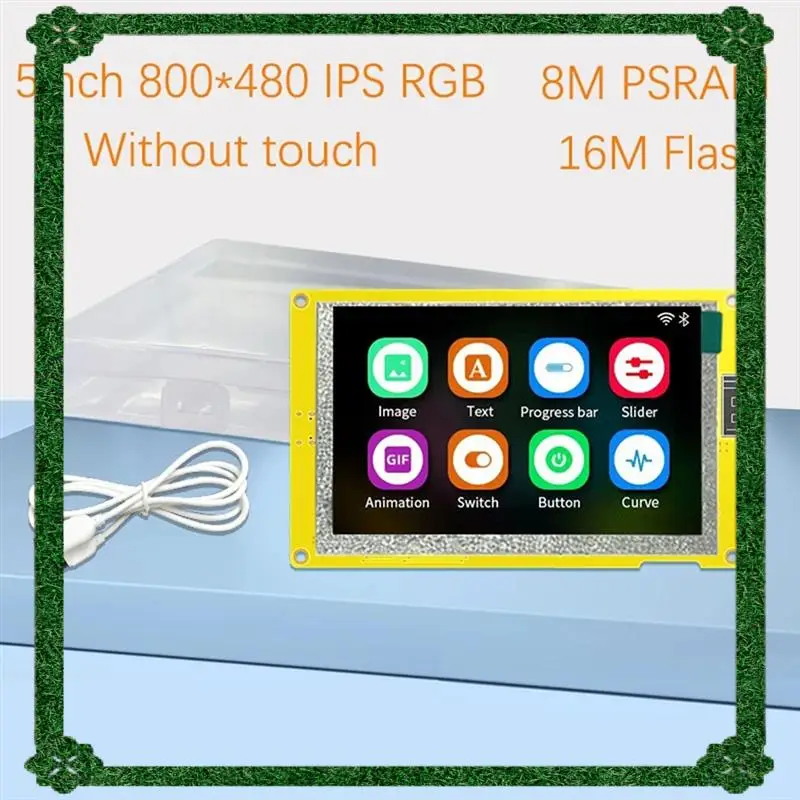 Entrega en 24 horas ESP32-S3 5 pulgadas IPS 800X480 RGB LCD módulo de pantalla TFT HMI 8M PSRAM 16M Flash WIFI BT pantalla inteligente MCU