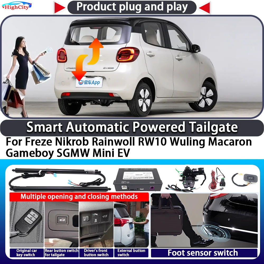 

For Freze Nikrob Rainwoll RW10 Wuling Macaron Gameboy SGMW Mini EV Smart Automatic Powered Tailgate Key Control Power Tailgate