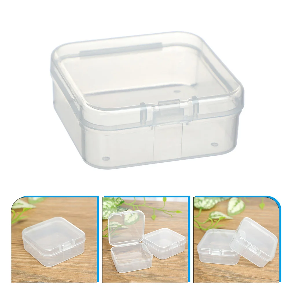 

20 Pcs Clear Small Containers Desk Organizers Drawers Plastic Case with Lids Jewelry Square