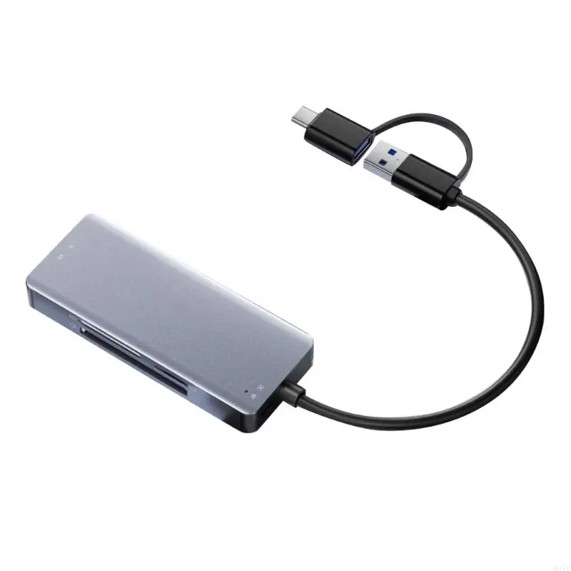 H37F 5 1 USB3.0 / USB C MS Leitor cartão memória Leitor cartão transferência adaptador Conector