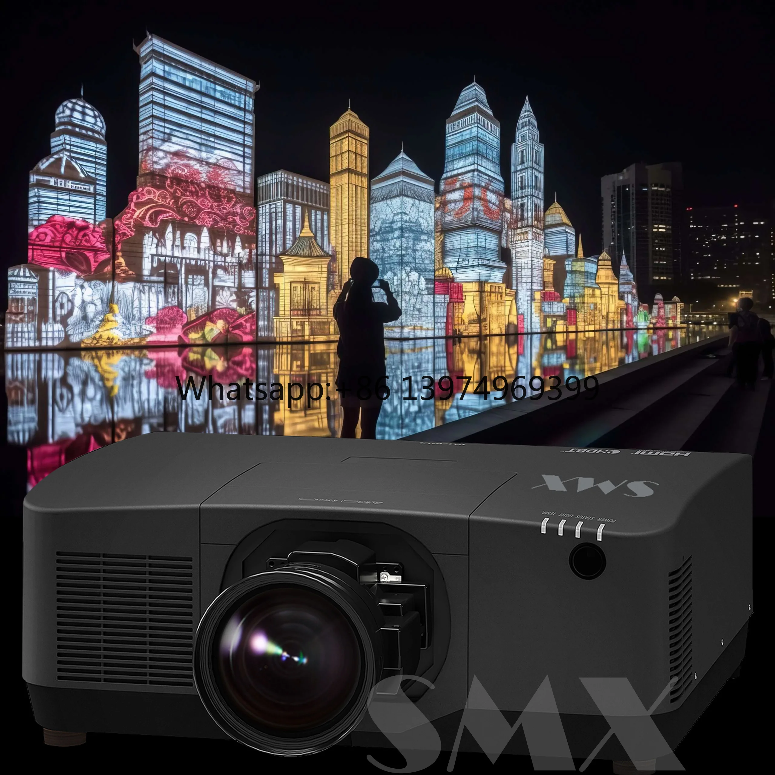SMX 20000 Lumens 3D Mapping Video Laser Projector 4K Resolution Motorized Lenses Short Throw Outdoor Use