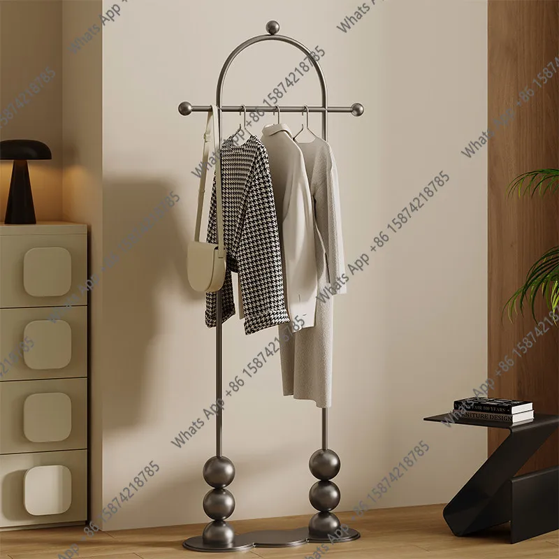 

French coat rack floor-to-ceiling bedroom entrance door hanging clothes area creative shelf that does not take up space