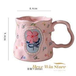 Dreamy Flower Shaped Handmade Ceramic Mug, High-value Water Cup, Design Inspired Souvenir Breakfast, Coffee Cup