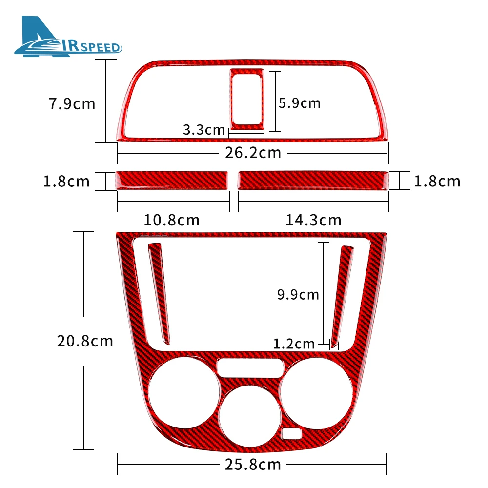 for Subaru Impreza STI Car Central Control Multimedia Panel Cover Sticker 2002 2003 2004 Interior Trim Auto Accessories