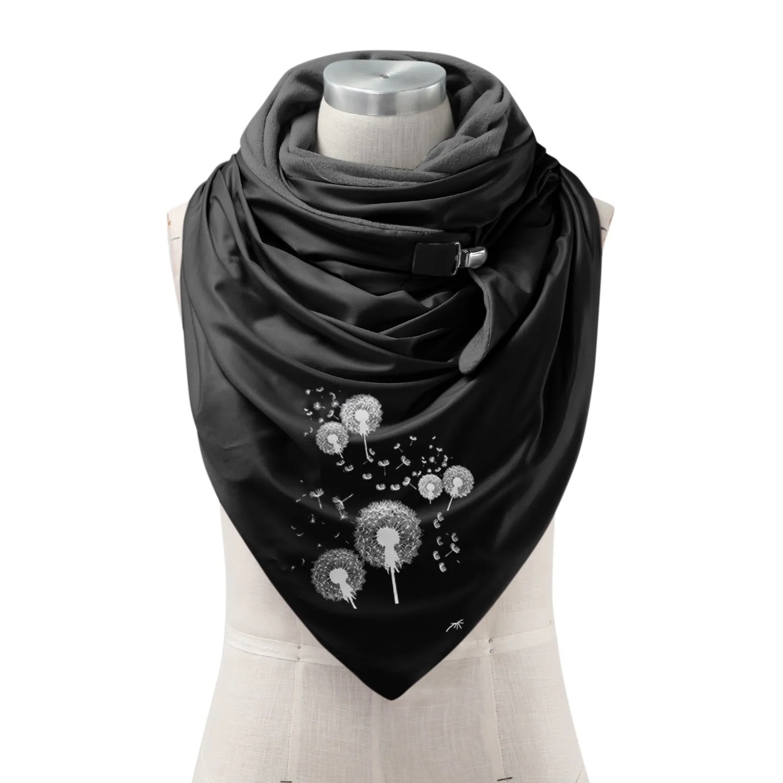 Warm Women Button Scarves Fashion Shawls Soft Casual Printing Wrap Scarf Lectern Scarf Scarf Tie Head Scarf Silk