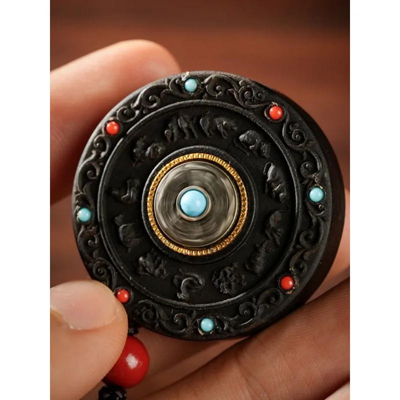 Black Sandalwood Pendant with Twelve Zodiac Signs Original Destiny Buddha Guardian Submerged Water Level Incense Buddha Plaque
