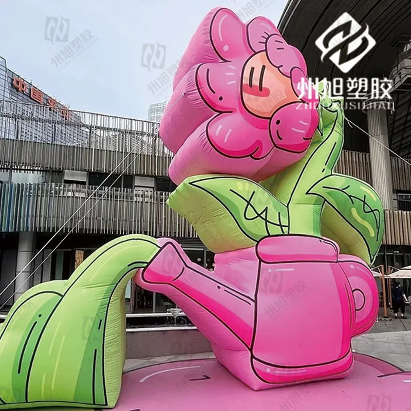 

3M 4M inflatable cartoon flower watering can air model plant outdoor activities decorative props