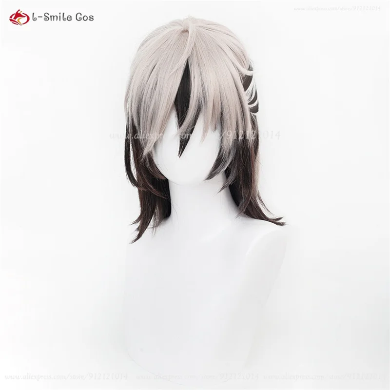 Rei Cosplay perruque gris marron 40 cm perruques cheveux synthétiques résistants à la chaleur pour hommes Costumes d'halloween Cosplay Anime perruques + bonnet de perruque