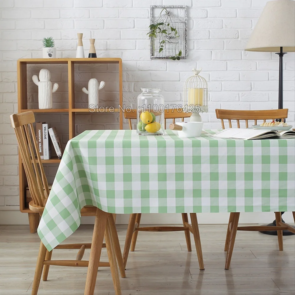 Blue and White Checkered Tablecloth Restaurant Table Cloth Checkered Table Cover Kitchen Decoration