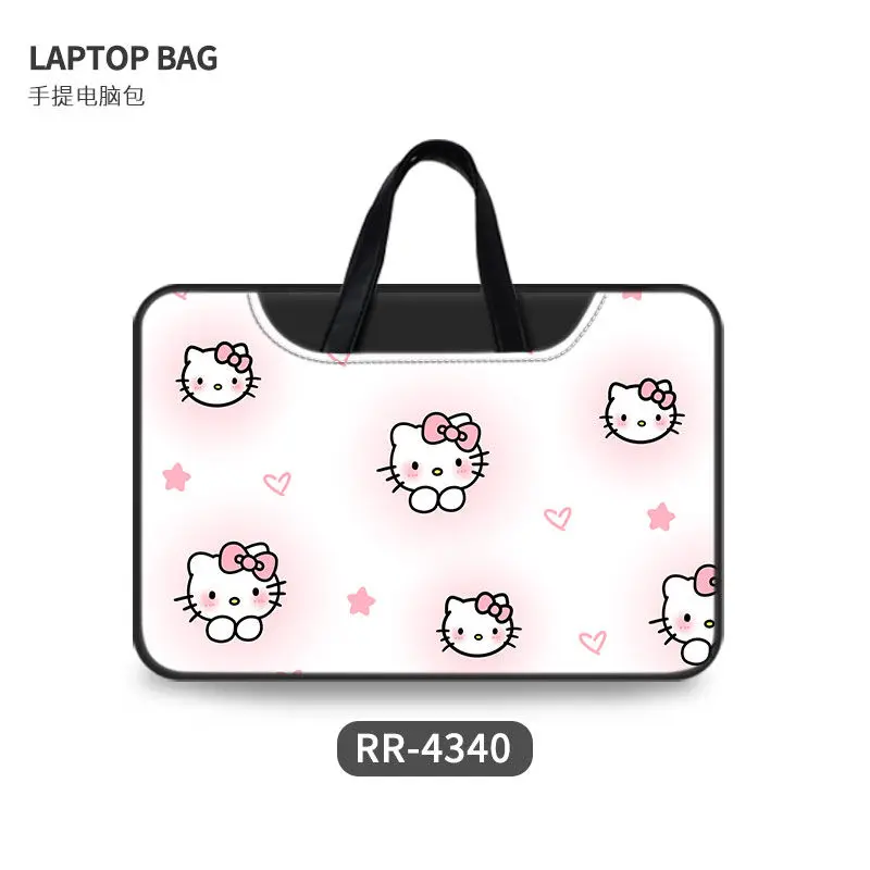 Sanrio Hello Kitty Kitty Laptop Bag Kawaii Anime Storage Bag Girl Heart Cute Cartoon Laptop Bag 15.6 Inch Anti-Fall Gift for Kid