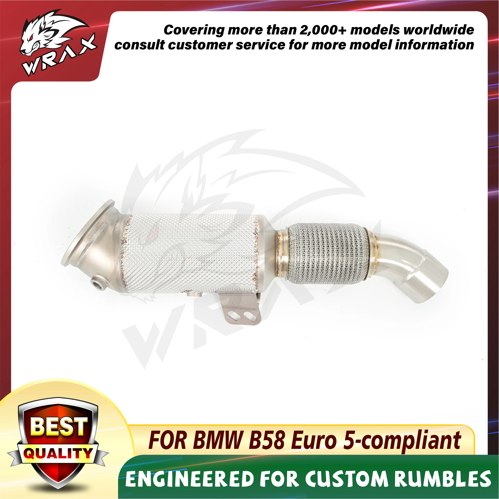 

WRAX Stainless Steel Exhaust Heat Shield Downpipe For BMW B58 Euro 5-compliant perfect replacement car accessories