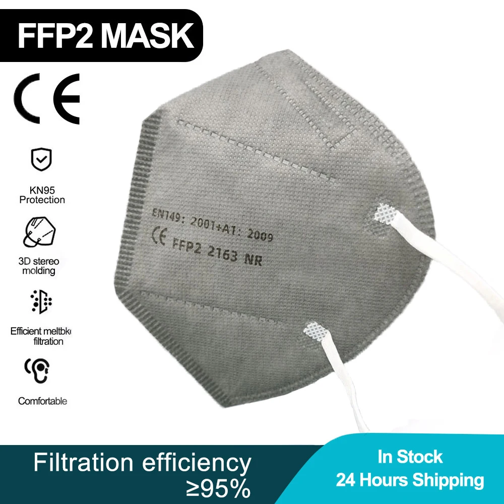 10-100pcs 5layer Kids KN95 Mask Child Disposable Dust Mask Full Face Masks Non-woven Fabric Facemask Virus Mouths Fpp2 Covers