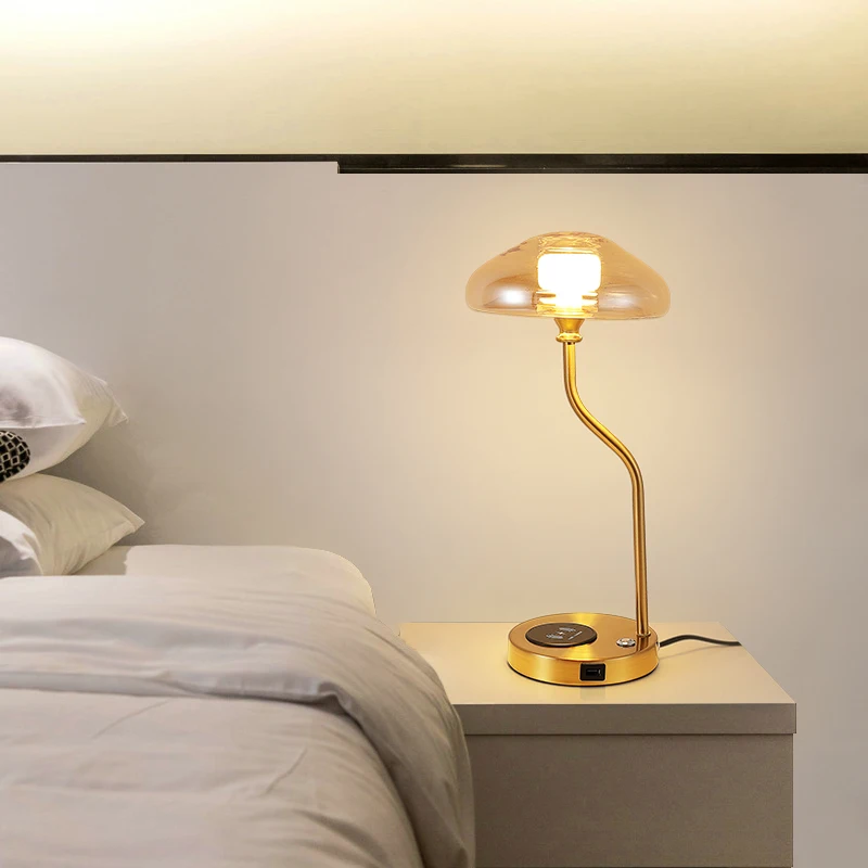 XK Modern Nordic Light Luxury and Simplicity Home Bedside Lamp Bedroom Charging