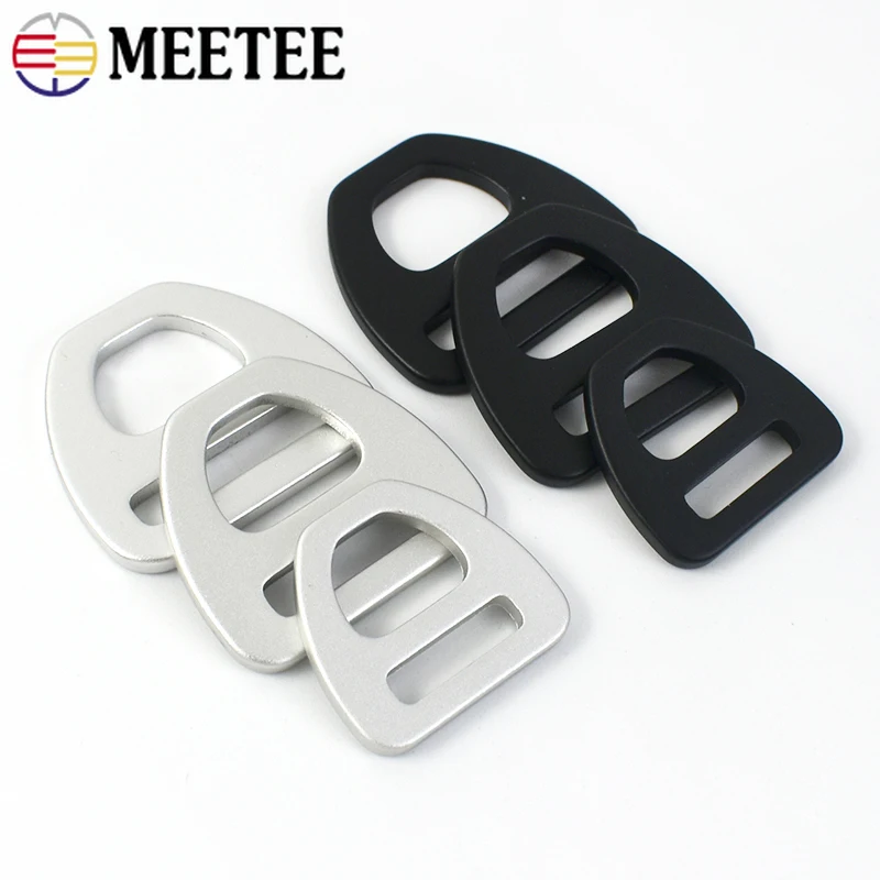 Meetee 2/5/10Pcs 15-38mm Metal Triangle O D Ring Buckles Webbing Belt Connect Clasp Hook Pet Collar Bag Strap Adjust Clasps