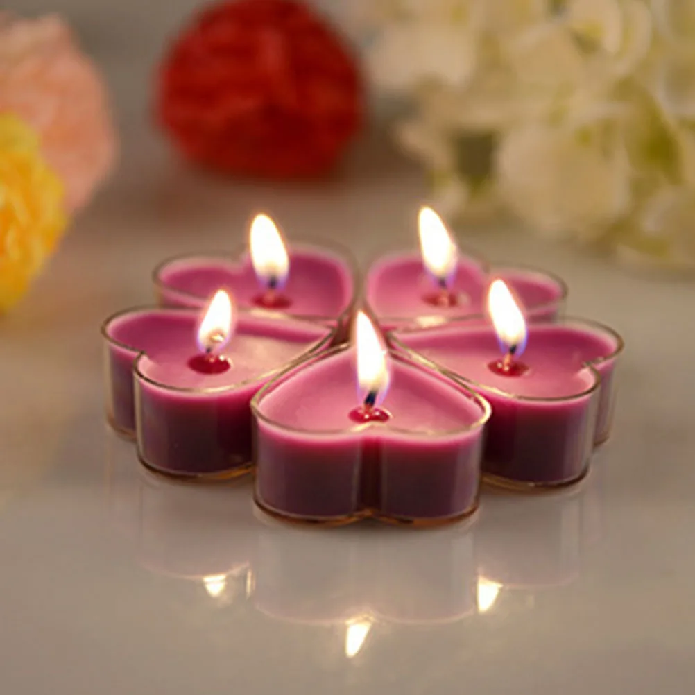 

40 Pcs Heart Shaped Molds Holder Cup Clear Tea Light Fragrance Lights Holders