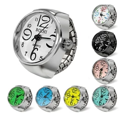 Vintage Punk Quartz Finger Pocket Watch Ring for Women Men Goth Clock Rings Digital Watch Elastic Stretchy Rings Jewelry Gift