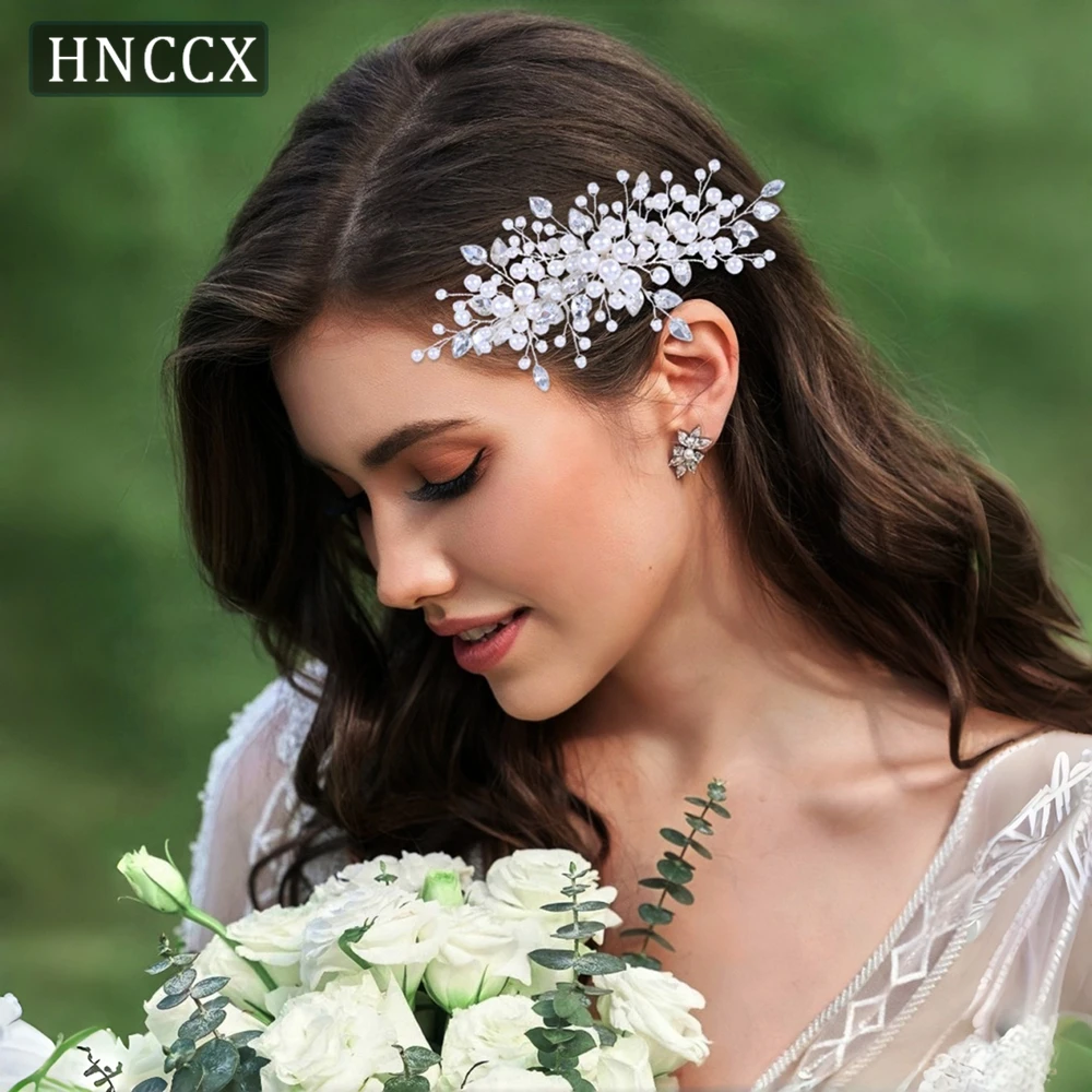 

YouLaPan Elegant Bridal Wedding Pearl Haircomb Hand woven Fashionable Rhinestones Ladies Banquet Dancing Party Headwear HP42
