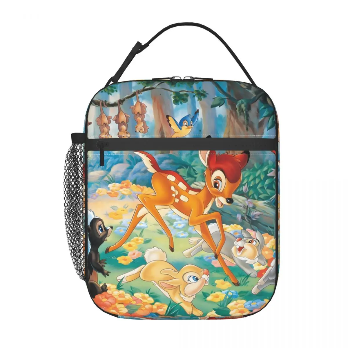

Custom Bambi Cartoons Hot Insulated Lunch Bags for School Office Food Comic Portable Cooler Thermal Bento Box Women Children