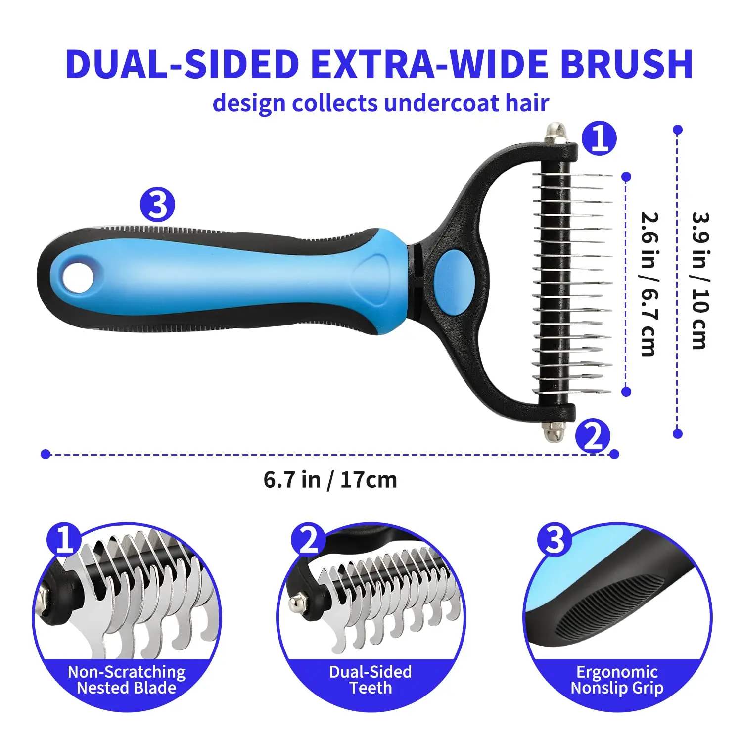 Pet Double-Sided Hair Removal Brush Dog Hair Knot Cutter Puppy Cat Deshedding Comb Brushes Dogs Grooming Shedding Supplies