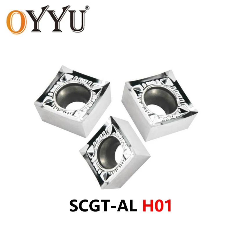 

OYYU Carbide Inserts CNC Tools Holder SCGT 120404 SCGT120404 SCGT120408 SCGT09T302 SCGT09T304 SCGT09T308 AL H01 Aluminum Blades