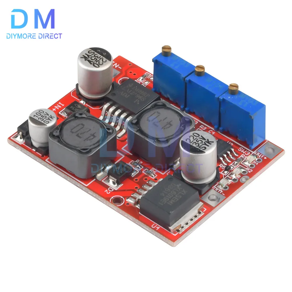 LM2577 LM2596 DC Auto Boost Buck Converter 4-35V to 1-25V 5V 12V 19V 24V 4A Step up / down Voltage Regulator CC CV Charging