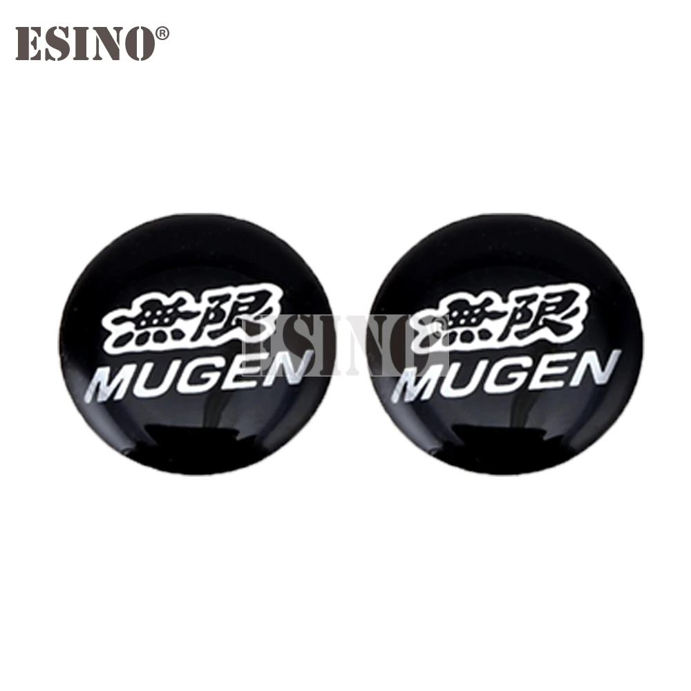 2 x 3D Aluminum Glue Round Decals Emblems Car Metal Sticker Aluminum Custom Motor Decal Badges for Mugen Power