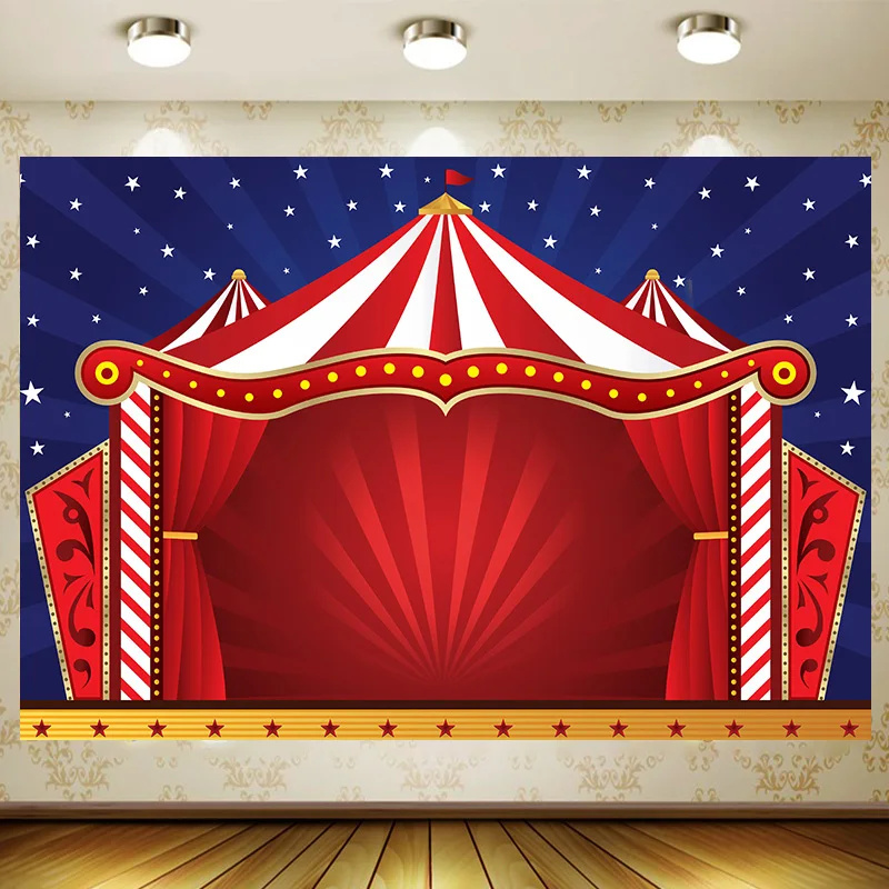 circus  Background Party Supplies Decoration Customize game Backdrop Baby Shower Banner Kid Faovr Room Decor