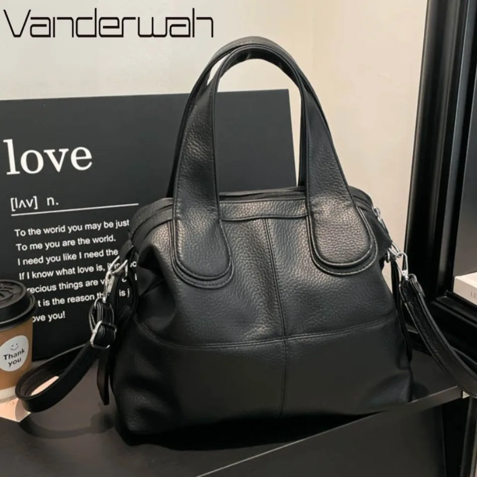 

Винтажная сумка-тоут из искусственной кожи, мягкая износостойкая сумка через плечо для женщин, для работы, повседневного использования и путешествий