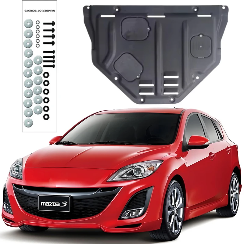 Car Accessories Black Under Engine Guard Mudguard Board Splash Shield Mud Fender Plate Panel For Mazda 3 Axela 2014-2019 1.6L