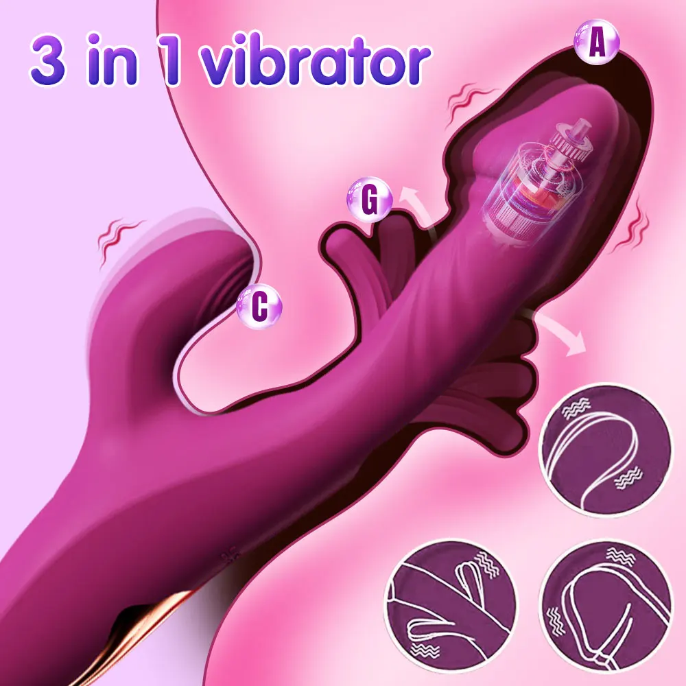 Tapping Flapping Vagina Vibrator for Women Rabbit Vibrator G-Spot Vagina Stimulator Female Masturbator Sex Toy for Women Sexy