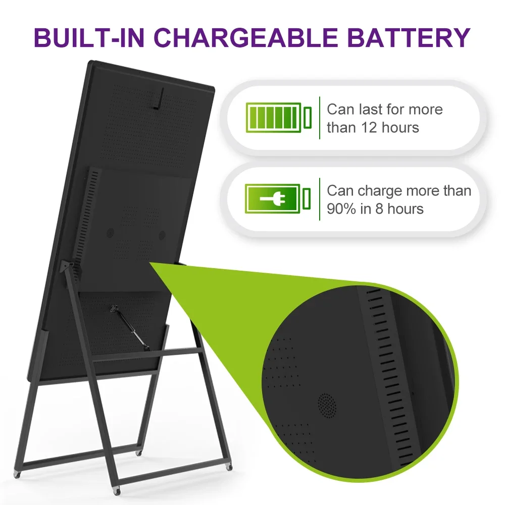 VETO رائجة البيع 43 49 55 بوصة شاشة LCD داخلية تعمل باللمس بالسعة المحمولة الإعلان الشاي لمتجر القهوة