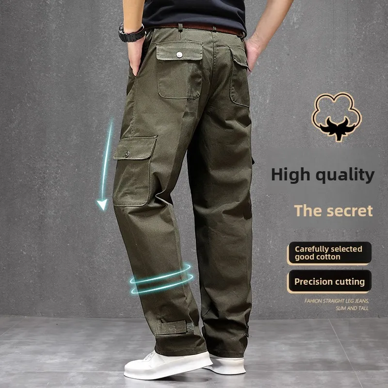 Multi Pocket Men Work Cargo Pants, Wear Resistant Tactical Work Trousers for Outdoor Working