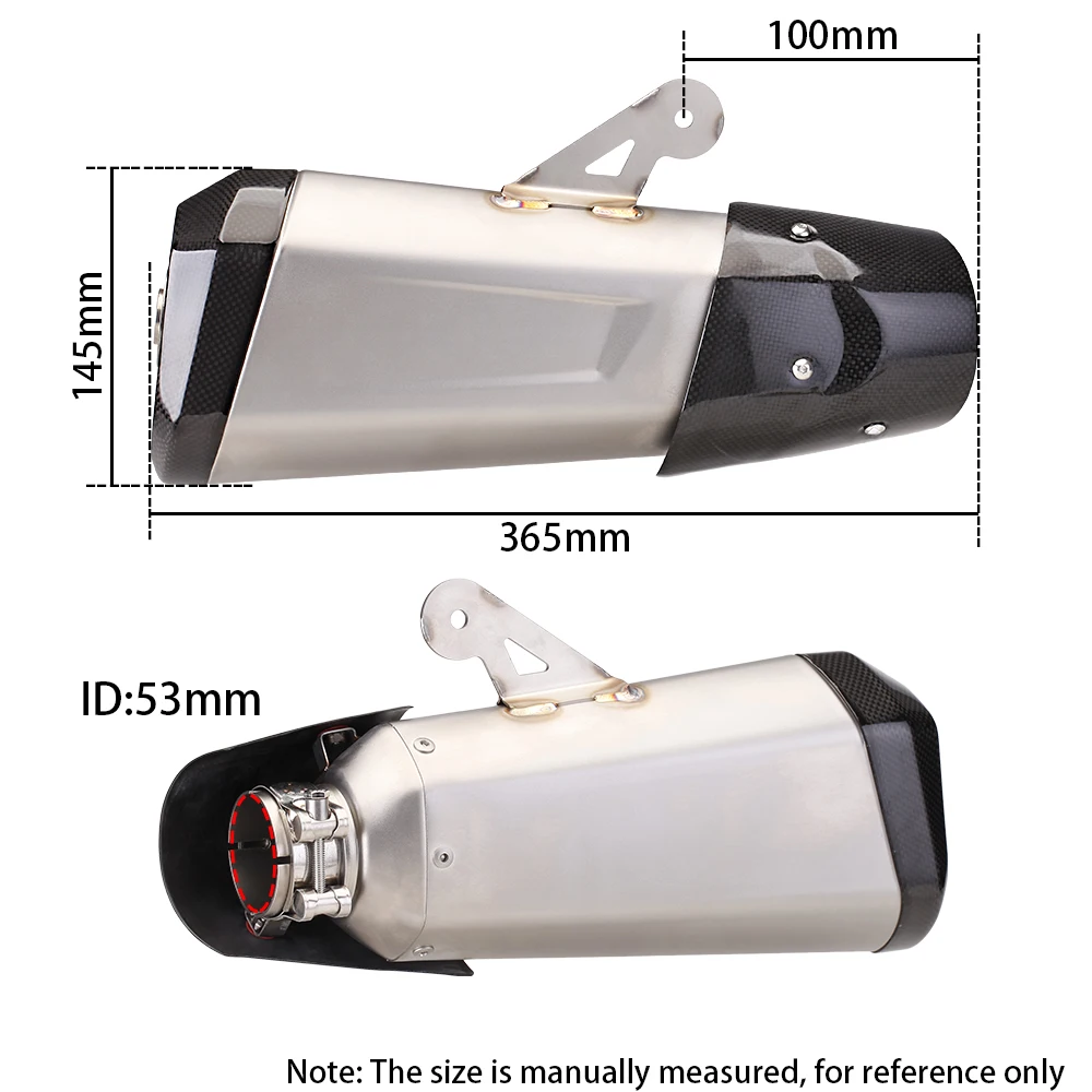 Универсальный 51 мм Входной выхлопной глушитель AK из углеродного волокна для FZ1 R6 R15 R3 ZX6R ZX10 Z900 CBR1000 GSXR1000 MT07